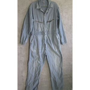 Vintage Key Imperial Herringbone Denim Coveralls Workwear Overalls Mens Tools
